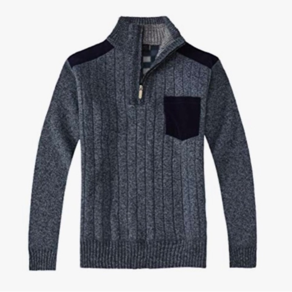 NWT Gioberti 1-2 zip comfortable long sleeve sweater size large navy blue